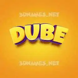 dube in Orange Toon style - 3D name wallpaper