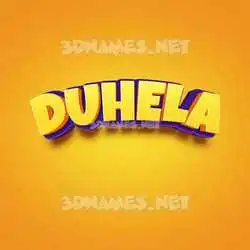duhela in Orange Toon style - 3D name wallpaper