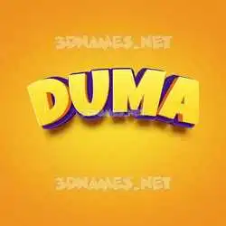 duma in Orange Toon style - 3D name wallpaper