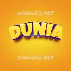 dunia in Orange Toon style - 3D name wallpaper