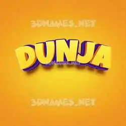 dunja in Orange Toon style - 3D name wallpaper