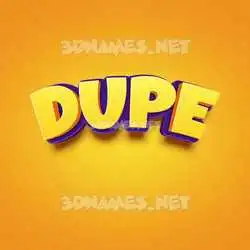dupe in Orange Toon style - 3D name wallpaper