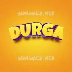durga in Orange Toon style - 3D name wallpaper