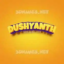 dushyanth in Orange Toon style - 3D name wallpaper