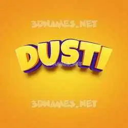 dusti in Orange Toon style - 3D name wallpaper