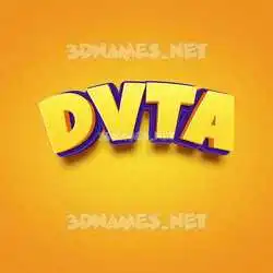 dvta in Orange Toon style - 3D name wallpaper