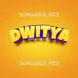 dwitya in Orange Toon style - 3D name wallpaper