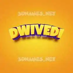 dwivedi in Orange Toon style - 3D name wallpaper