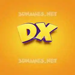 dx in Orange Toon style - 3D name wallpaper