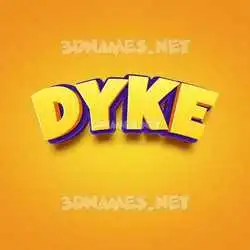 dyke in Orange Toon style - 3D name wallpaper