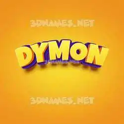 dymon in Orange Toon style - 3D name wallpaper