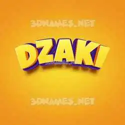 dzaki in Orange Toon style - 3D name wallpaper