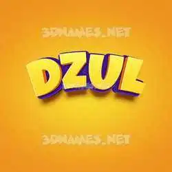 dzul in Orange Toon style - 3D name wallpaper