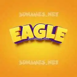 eagle in Orange Toon style - 3D name wallpaper