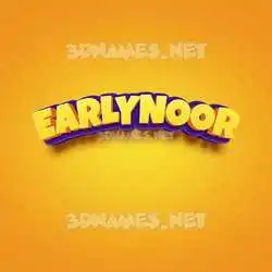earlynoor in Orange Toon style - 3D name wallpaper