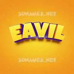 eavil in Orange Toon style - 3D name wallpaper