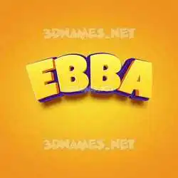ebba in Orange Toon style - 3D name wallpaper