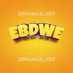 ebdwe in Orange Toon style - 3D name wallpaper