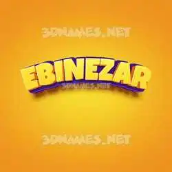 ebinezar in Orange Toon style - 3D name wallpaper