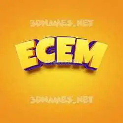 ecem in Orange Toon style - 3D name wallpaper