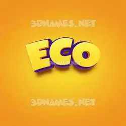eco in Orange Toon style - 3D name wallpaper