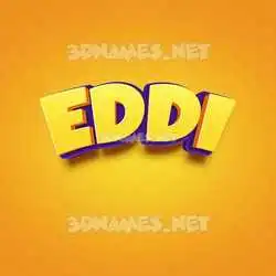 eddi in Orange Toon style - 3D name wallpaper