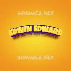 edwin edward in Orange Toon style - 3D name wallpaper