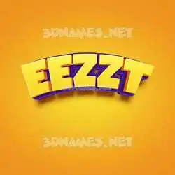 eezzt in Orange Toon style - 3D name wallpaper