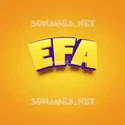 efa in Orange Toon style - 3D name wallpaper