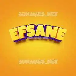 efsane in Orange Toon style - 3D name wallpaper