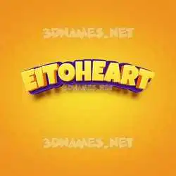 eitoheart in Orange Toon style - 3D name wallpaper