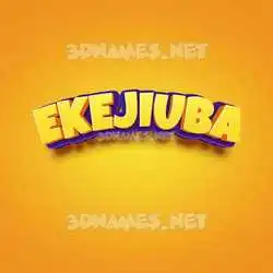 ekejiuba in Orange Toon style - 3D name wallpaper