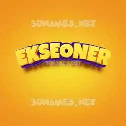 ekseoner in Orange Toon style - 3D name wallpaper