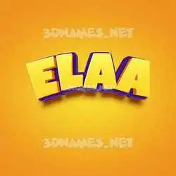 elaa in Orange Toon style - 3D name wallpaper