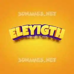 eleyigth in Orange Toon style - 3D name wallpaper