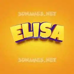 elisa in Orange Toon style - 3D name wallpaper