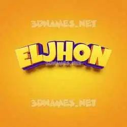eljhon in Orange Toon style - 3D name wallpaper