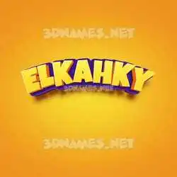 elkahky in Orange Toon style - 3D name wallpaper