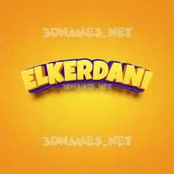 elkerdani in Orange Toon style - 3D name wallpaper