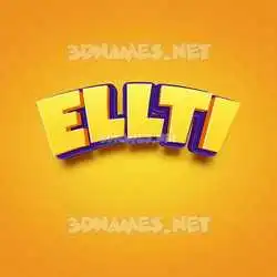 ellti in Orange Toon style - 3D name wallpaper