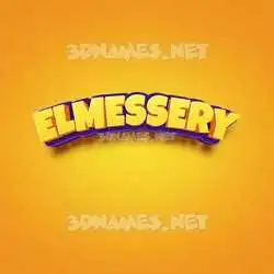 elmessery in Orange Toon style - 3D name wallpaper