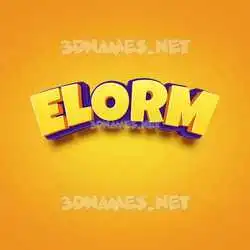 elorm in Orange Toon style - 3D name wallpaper