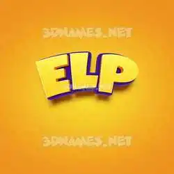 elp in Orange Toon style - 3D name wallpaper