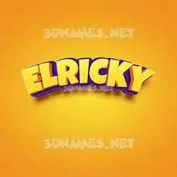 elricky in Orange Toon style - 3D name wallpaper