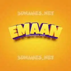 emaan in Orange Toon style - 3D name wallpaper