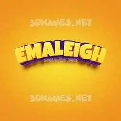 emaleigh in Orange Toon style - 3D name wallpaper