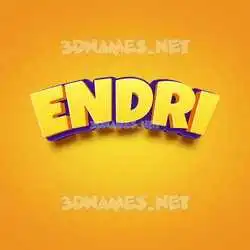 endri in Orange Toon style - 3D name wallpaper