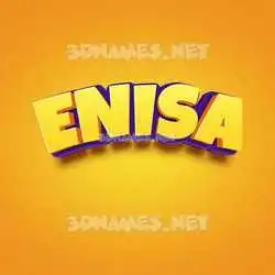 enisa in Orange Toon style - 3D name wallpaper