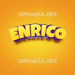 enrico in Orange Toon style - 3D name wallpaper