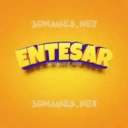 entesar in Orange Toon style - 3D name wallpaper